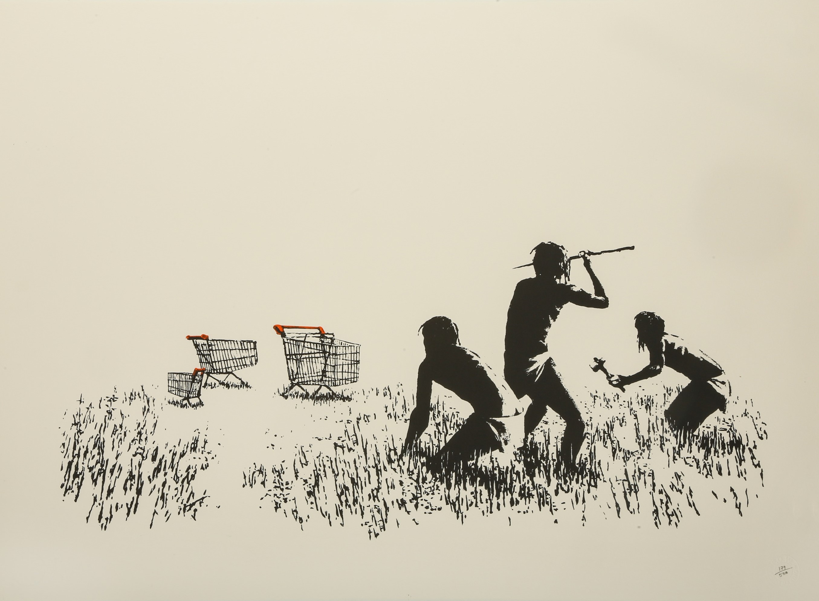 Banksy’s ‘Trolleys’ screenprint sold for £28,000